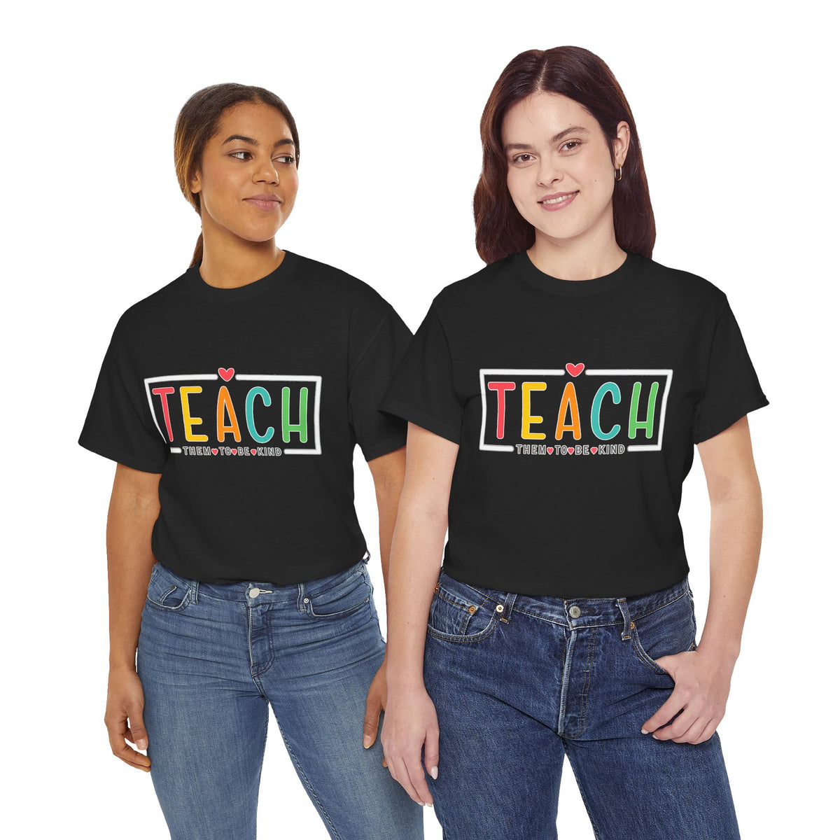 Teach Colorful Heart T-Shirt — Cute Teacher Appreciation Tee