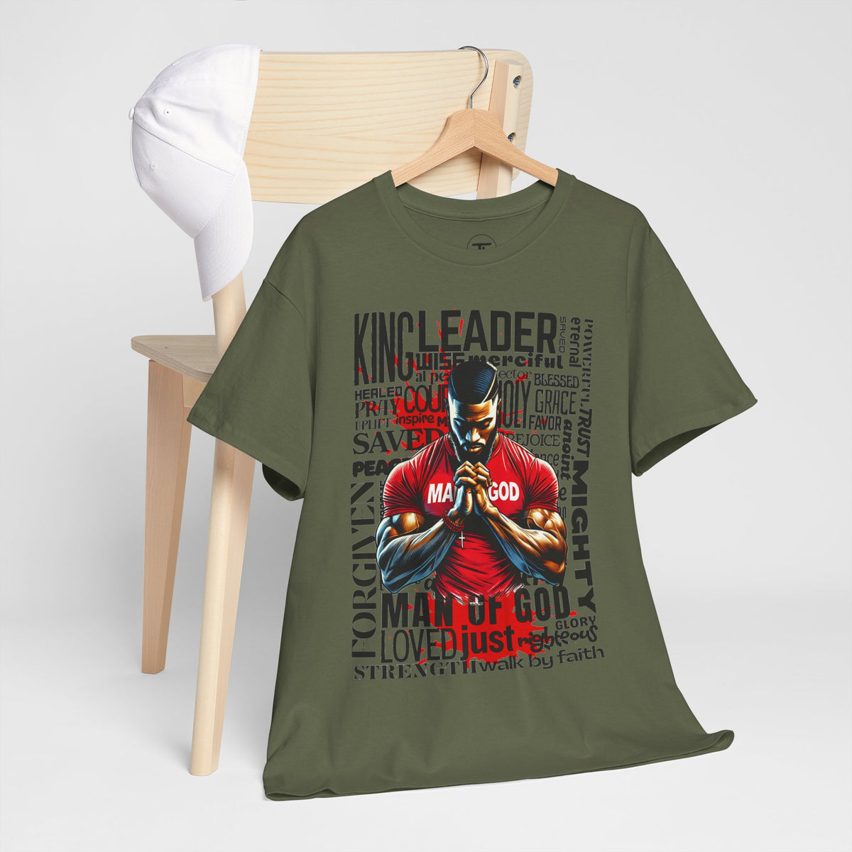 Faith-Inspired Graphic Tee — "Man of God" Prayer Design