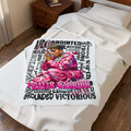 Prayer Warrior pink Christian faith-themed blanket