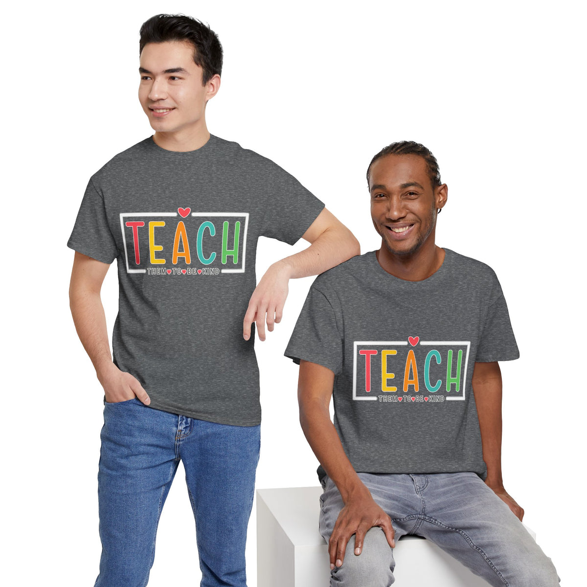 Teach Colorful Heart T-Shirt — Cute Teacher Appreciation Tee