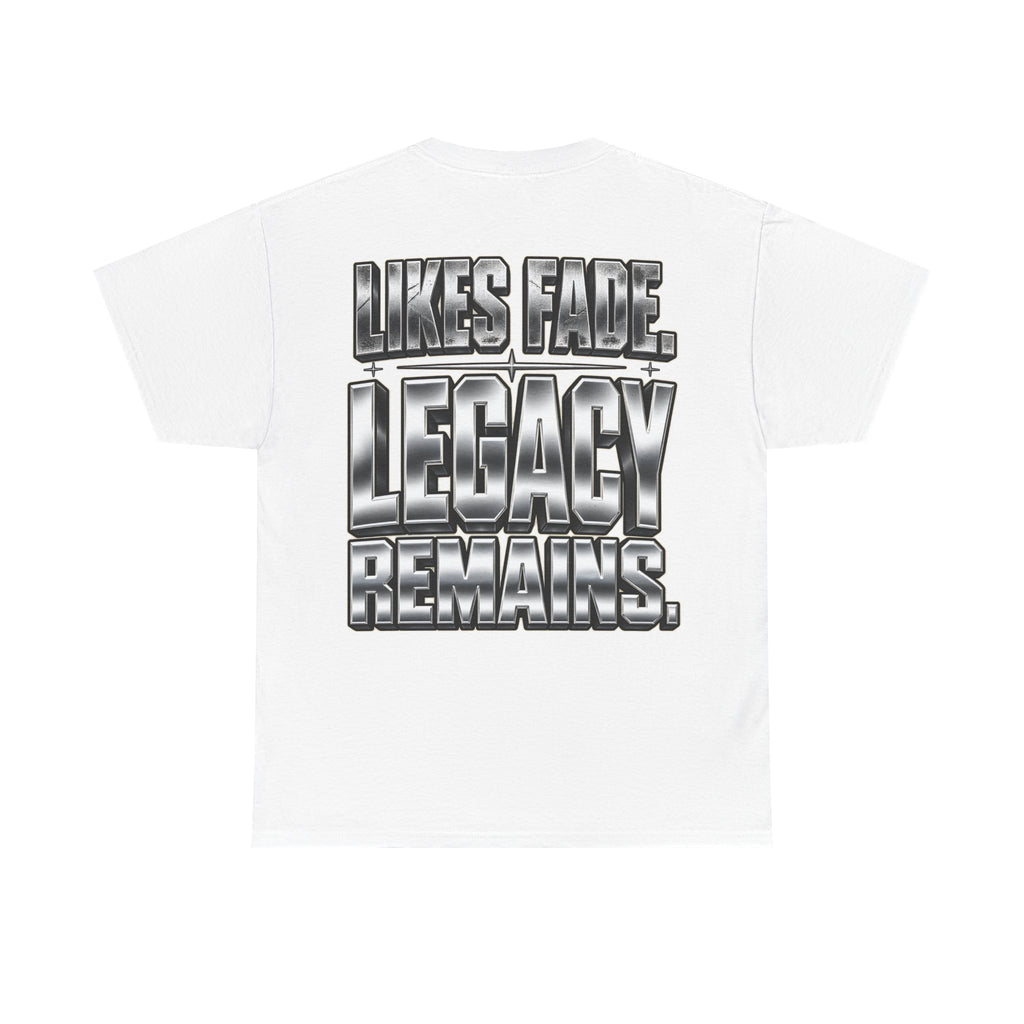 Legacy Over Likes T-Shirt | Metallic Chrome Typography, Statement Tee