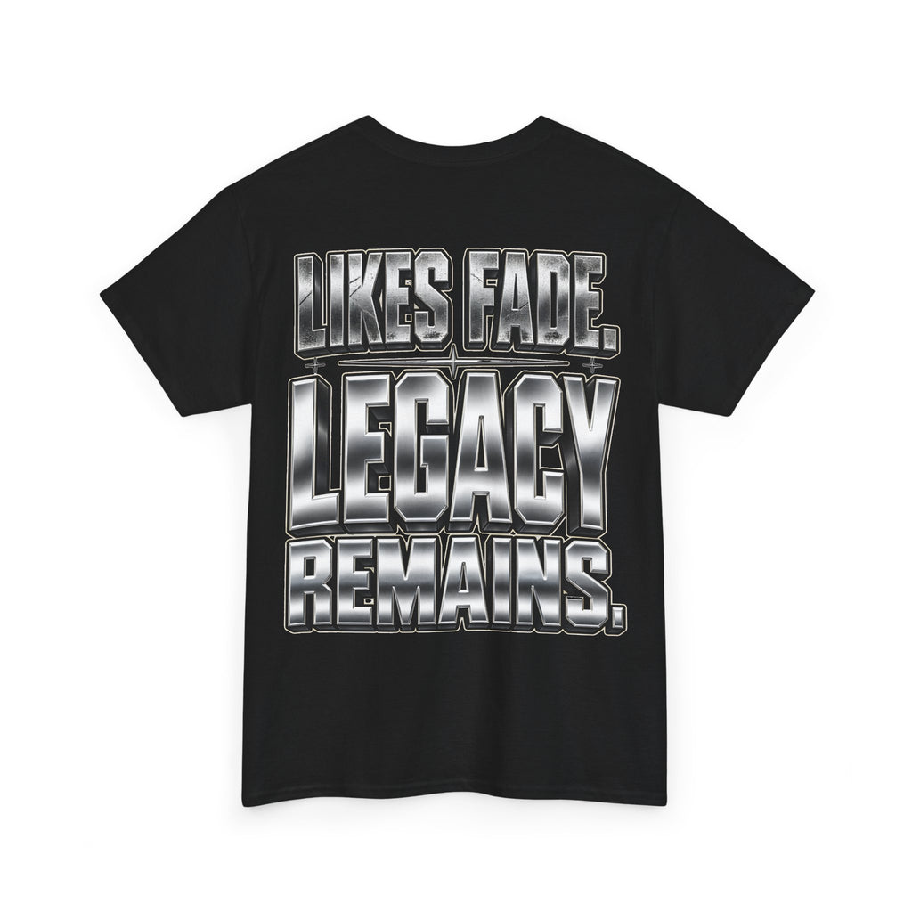 Legacy Over Likes T-Shirt | Metallic Chrome Typography, Statement Tee