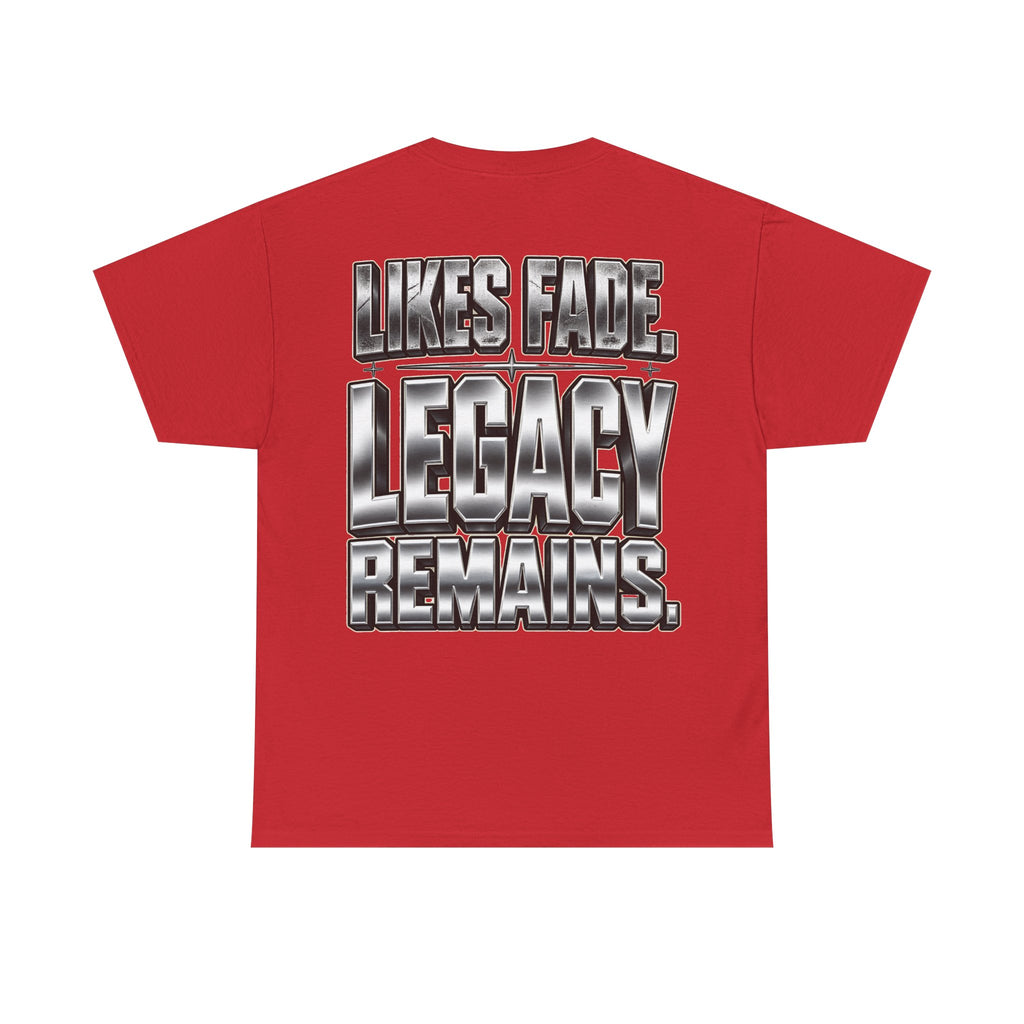 Legacy Over Likes T-Shirt | Metallic Chrome Typography, Statement Tee