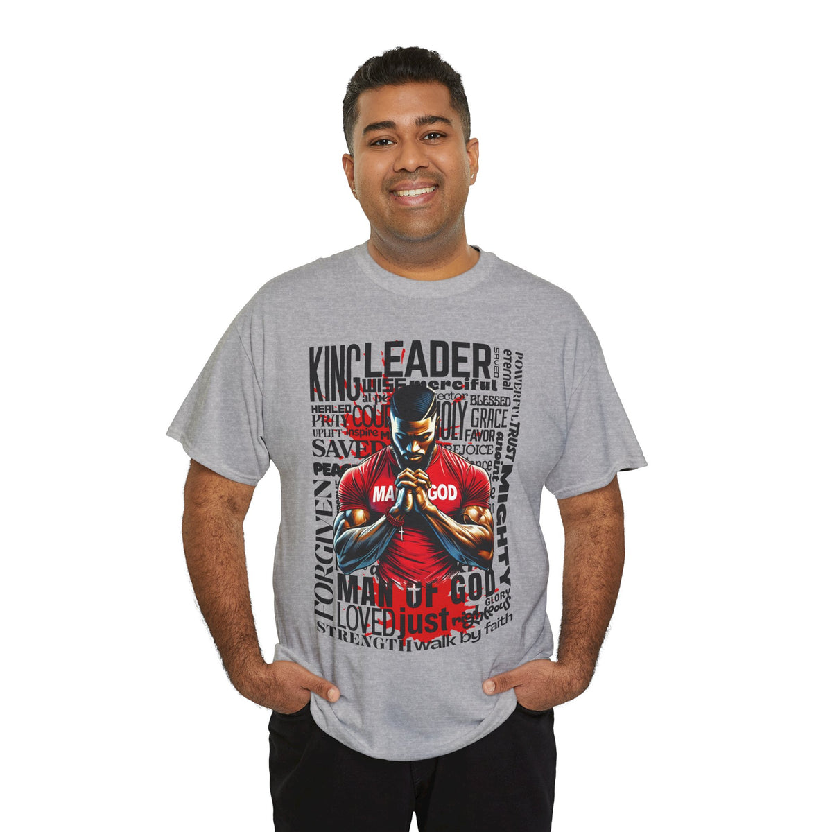Faith-Inspired Graphic Tee — "Man of God" Prayer Design