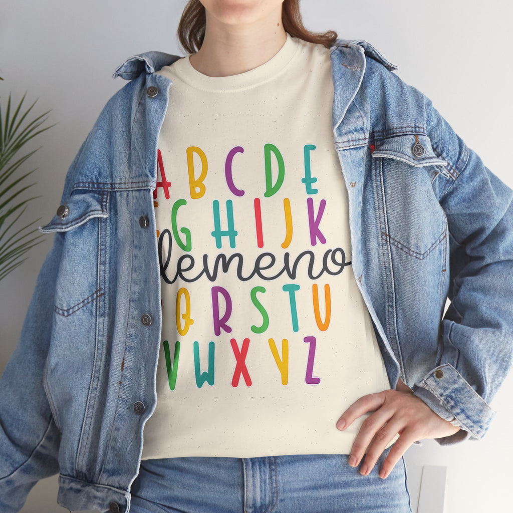 Alphabet Elemeno Kids Tee — Colorful ABCs Shirt for Teachers & Toddlers