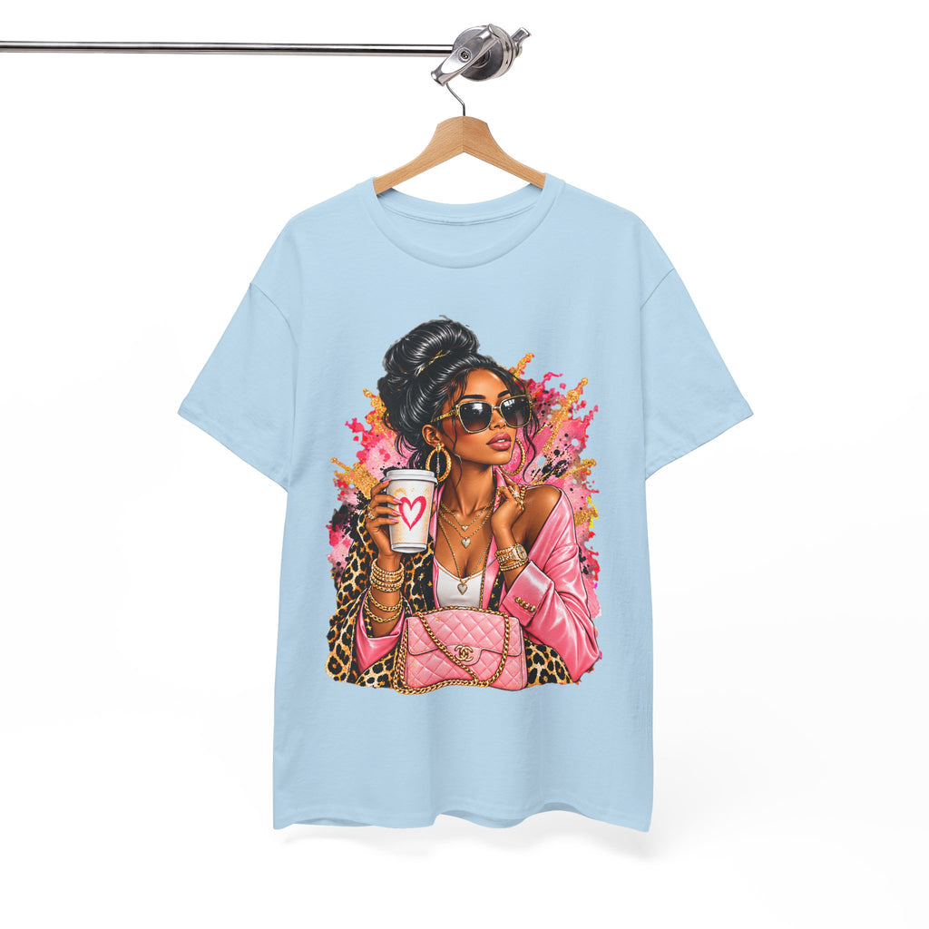 Coffee & Chic Tee Stylish Woman Graphic T-Shirt product mockup