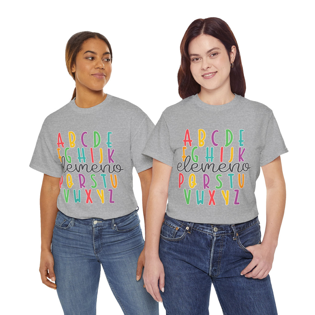 Alphabet Elemeno Kids Tee — Colorful ABCs Shirt for Teachers & Toddlers