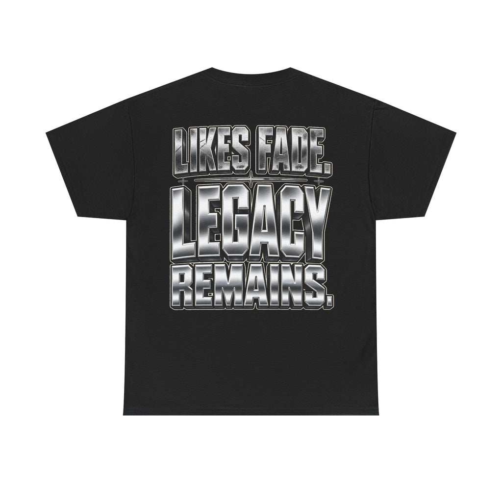 Legacy Over Likes T-Shirt | Metallic Chrome Typography, Statement Tee
