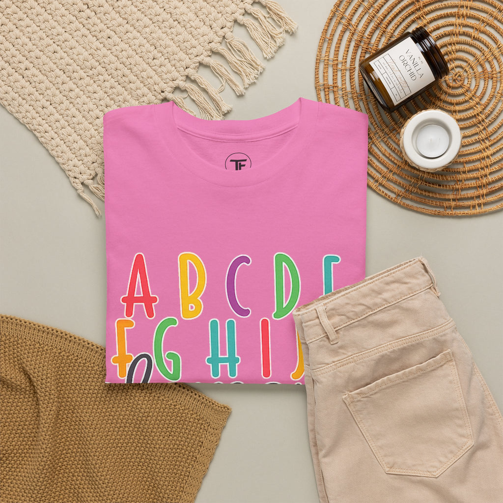 Alphabet Elemeno Kids Tee — Colorful ABCs Shirt for Teachers & Toddlers