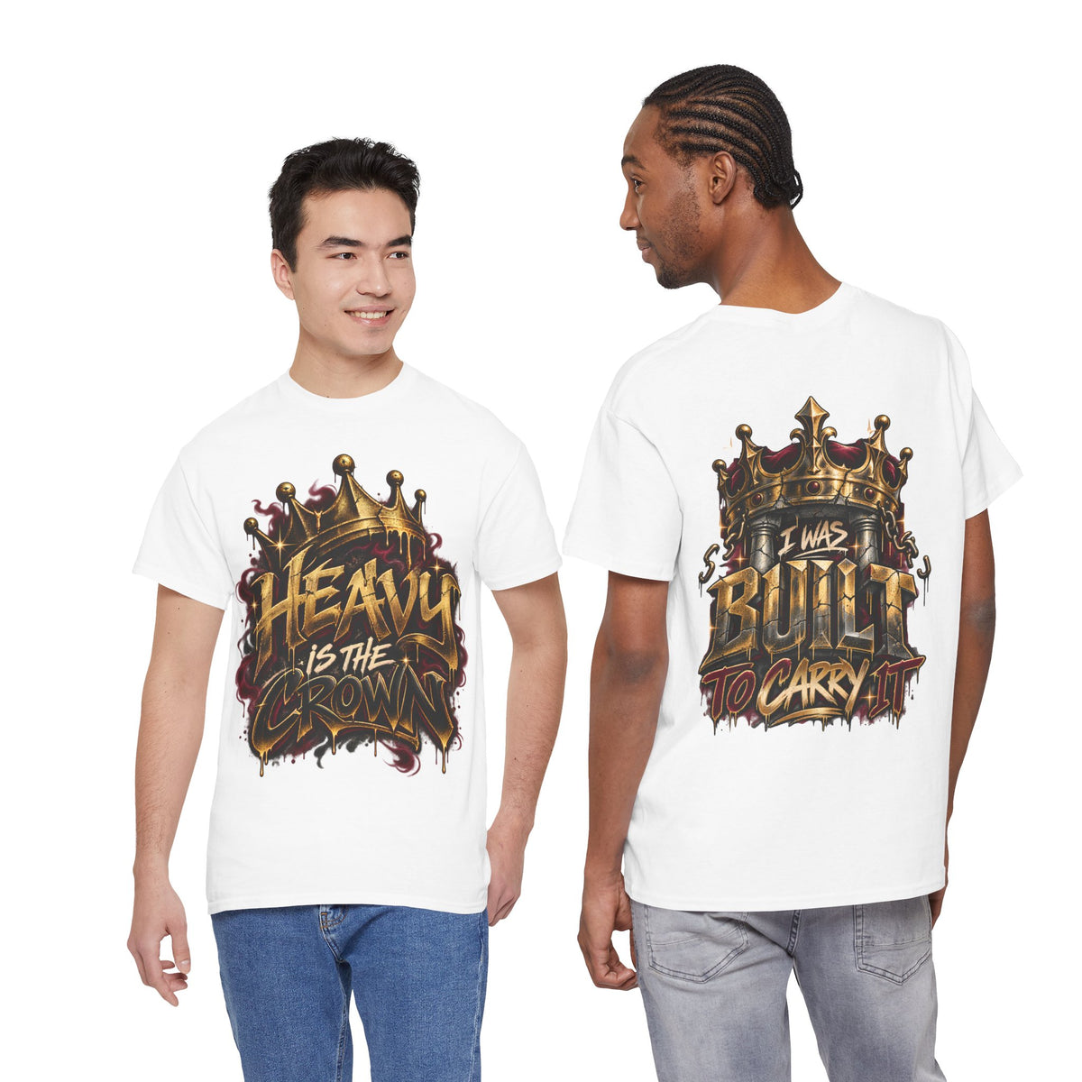 Heavy Is the Crown graphic T-shirt with crown typography