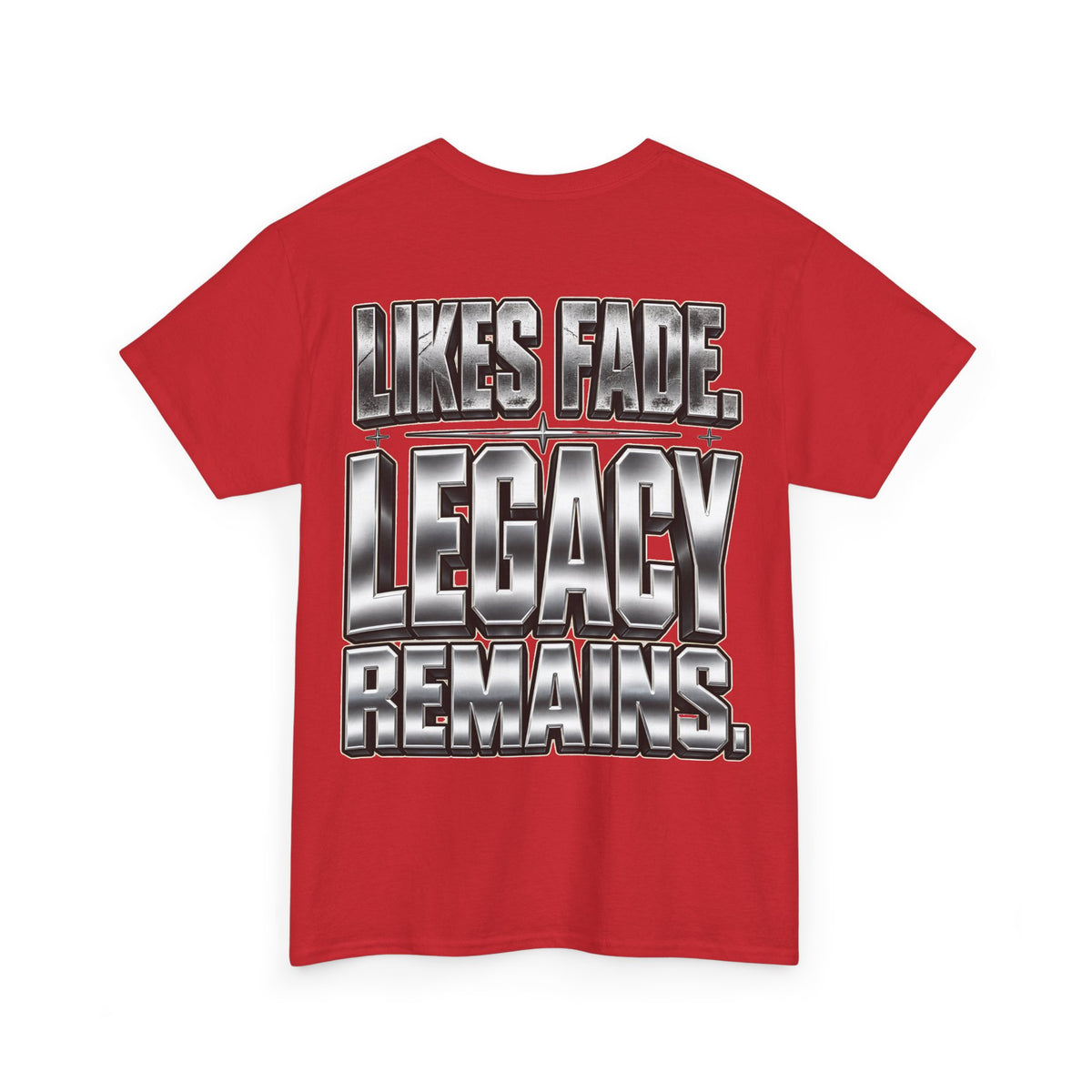Legacy Over Likes T-Shirt | Metallic Chrome Typography, Statement Tee