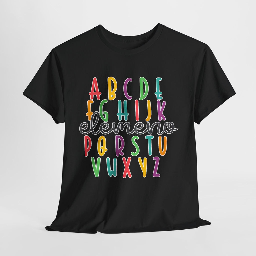 Alphabet Elemeno Kids Tee — Colorful ABCs Shirt for Teachers & Toddlers