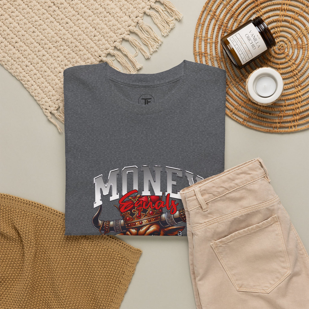 Money Over Freedom Graphic Tee — Bull with Cash Design