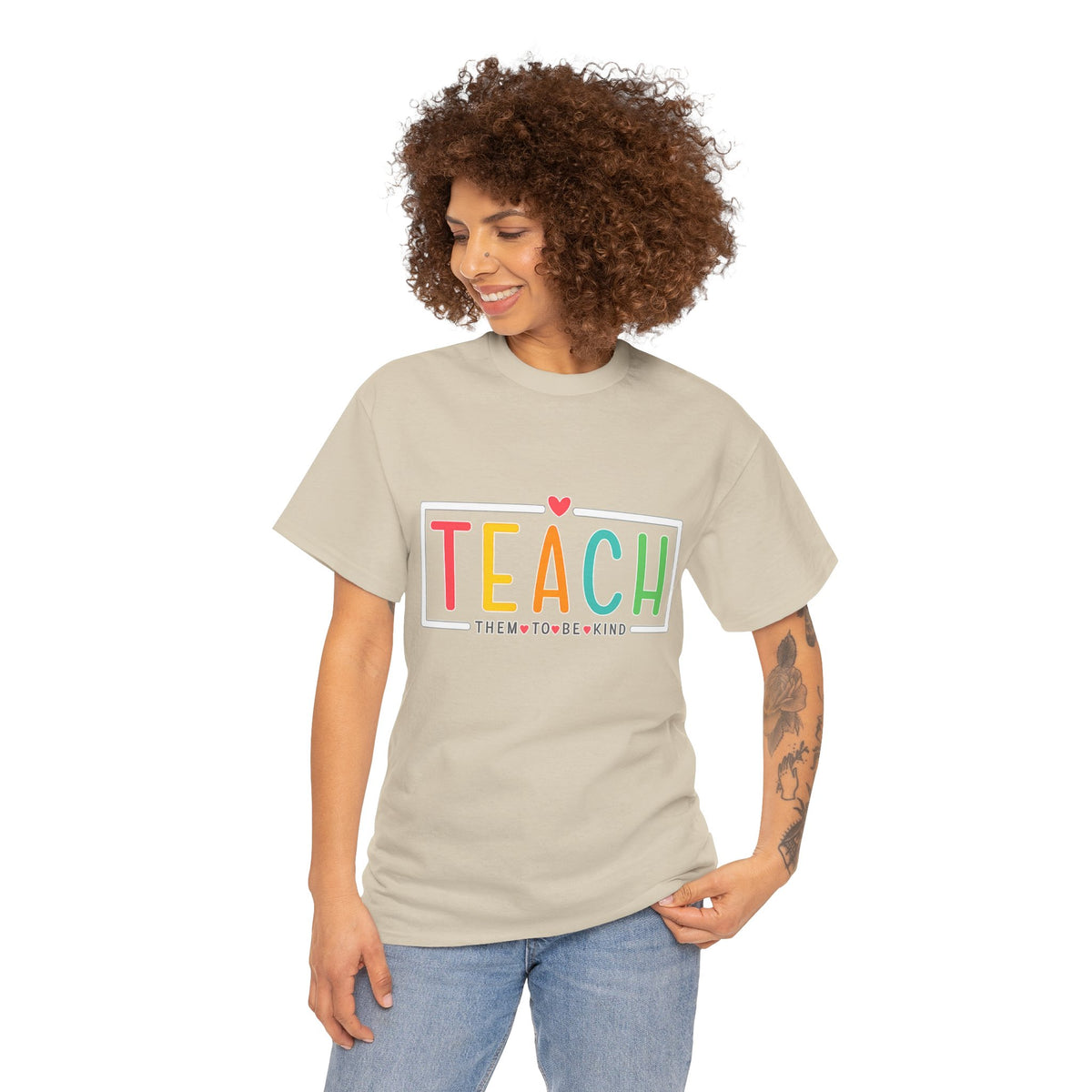 Teach Colorful Heart T-Shirt — Cute Teacher Appreciation Tee
