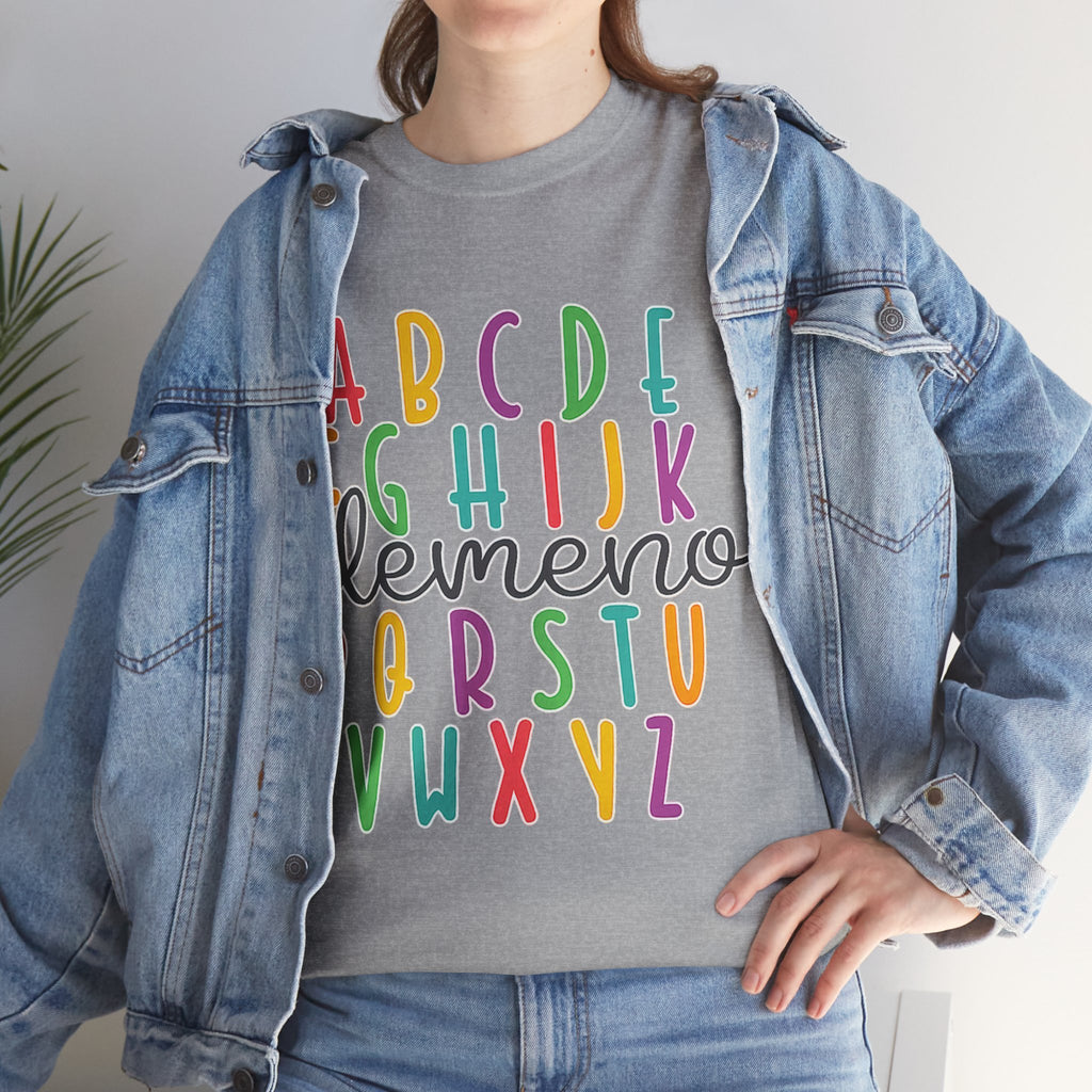Alphabet Elemeno Kids Tee — Colorful ABCs Shirt for Teachers & Toddlers