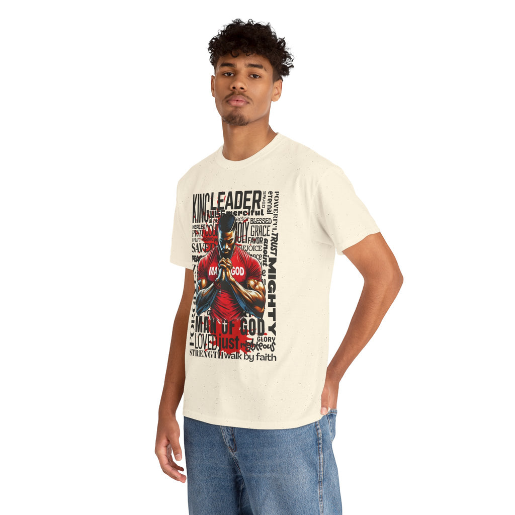 Faith-Inspired Graphic Tee — "Man of God" Prayer Design