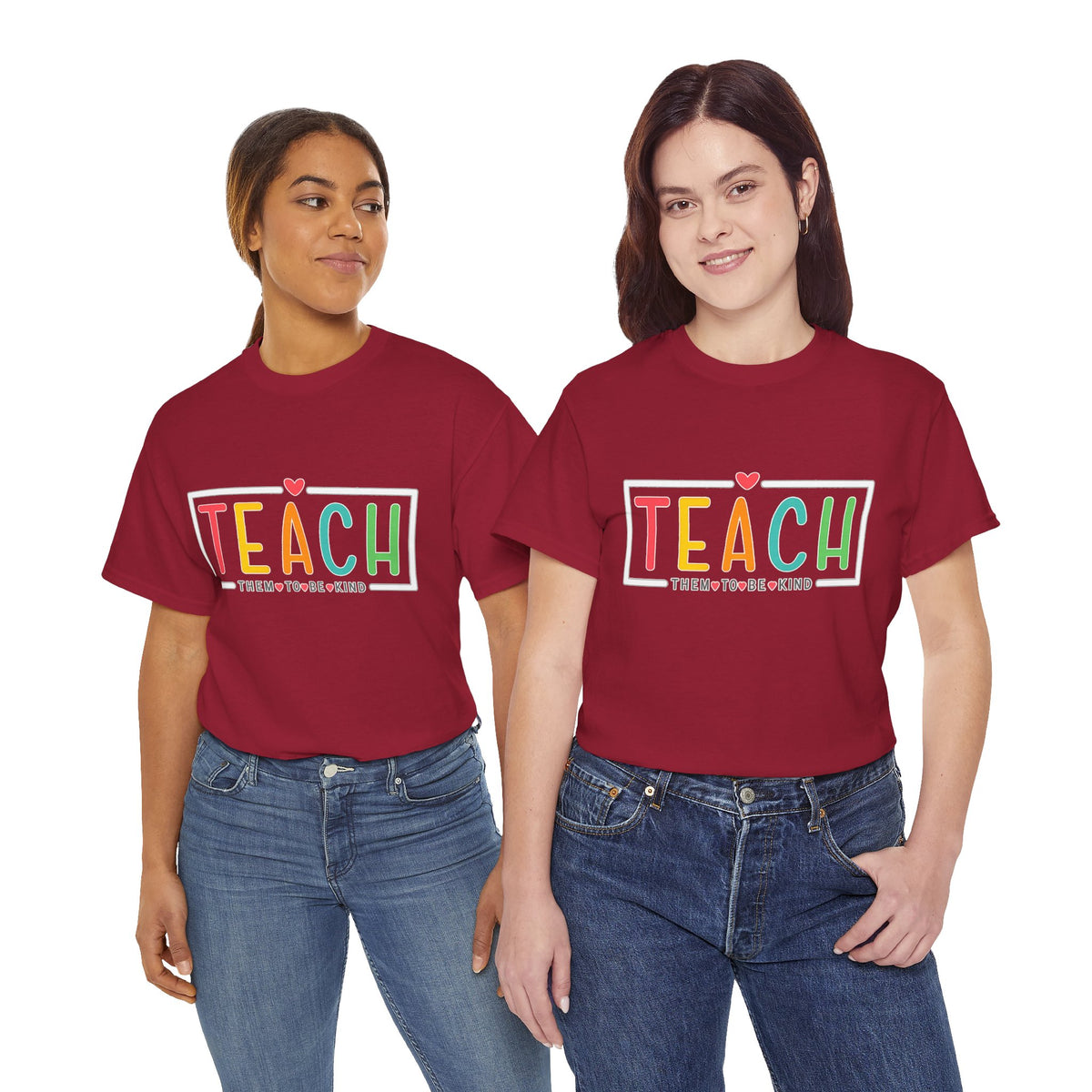 Teach Colorful Heart T-Shirt — Cute Teacher Appreciation Tee
