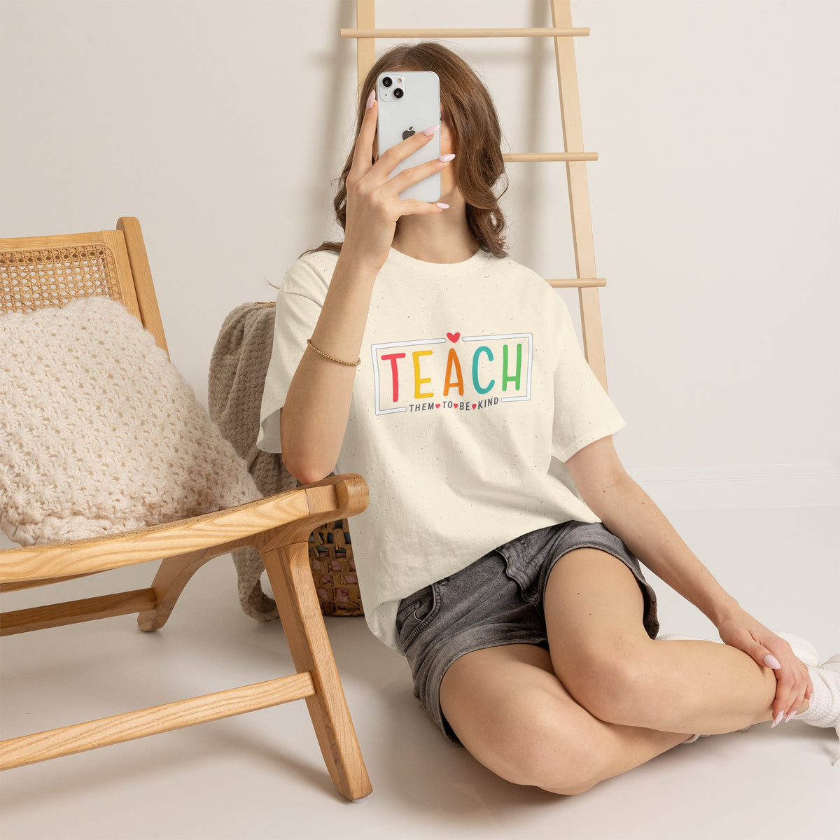 Teach Colorful Heart T-Shirt — Cute Teacher Appreciation Tee