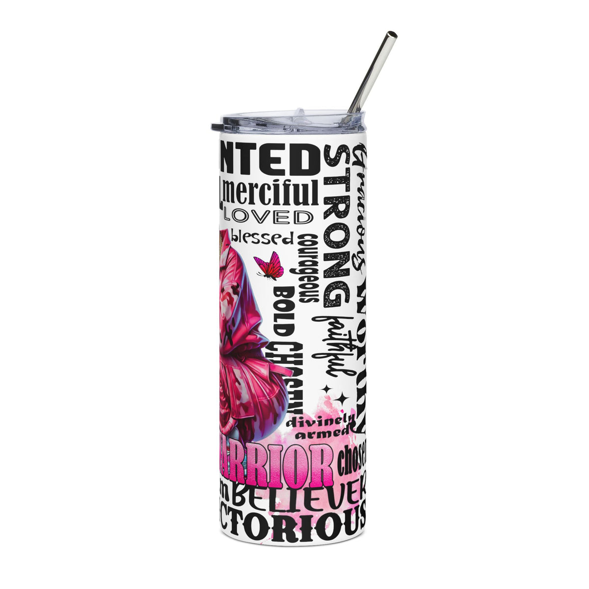 Prayer Warrior 20-ounce stainless steel inspirational tumbler