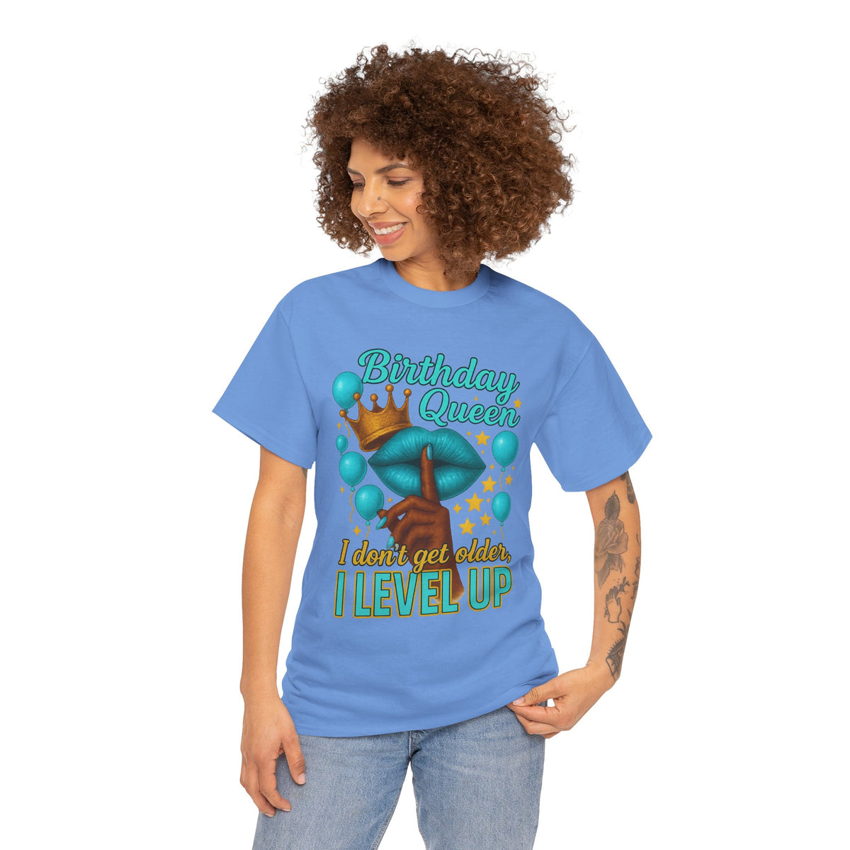 Birthday Queen Tee — “I Don’t Get Older, I Level Up” Birthday Shirt