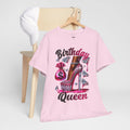 Birthday Queen pink high heel graphic T-shirt — alternate product mockup