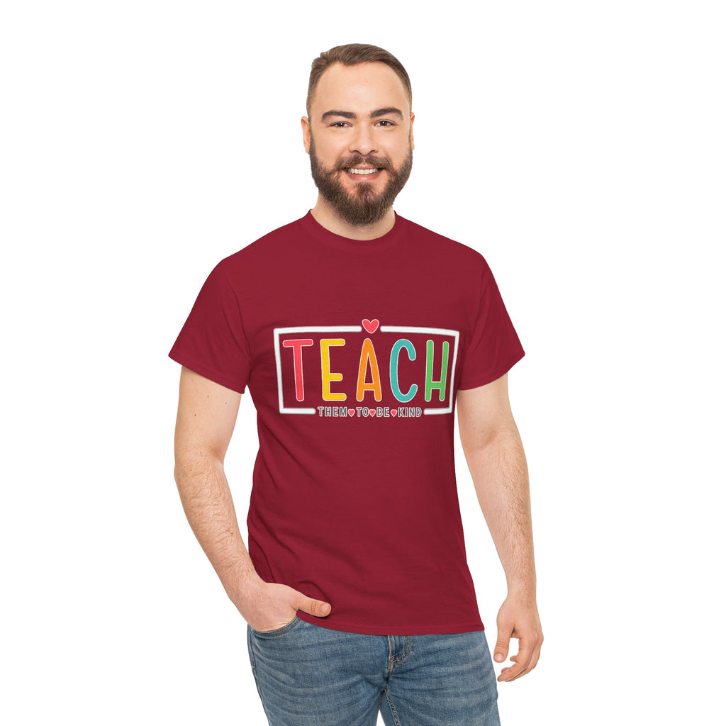 Teach Colorful Heart T-Shirt — Cute Teacher Appreciation Tee