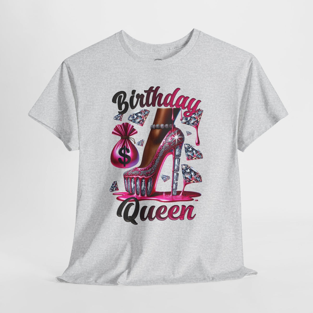 Birthday Queen T-Shirt — Pink High Heel Party Tee