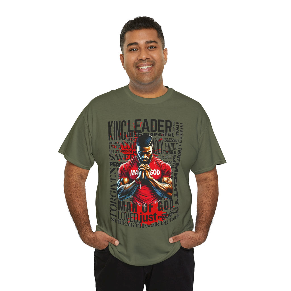 Faith-Inspired Graphic Tee — "Man of God" Prayer Design