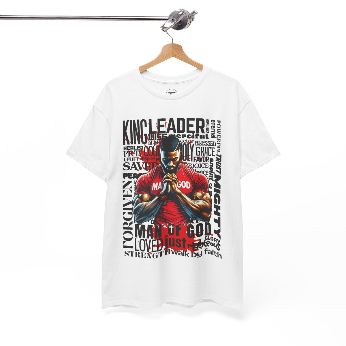 Faith-Inspired Graphic Tee — "Man of God" Prayer Design