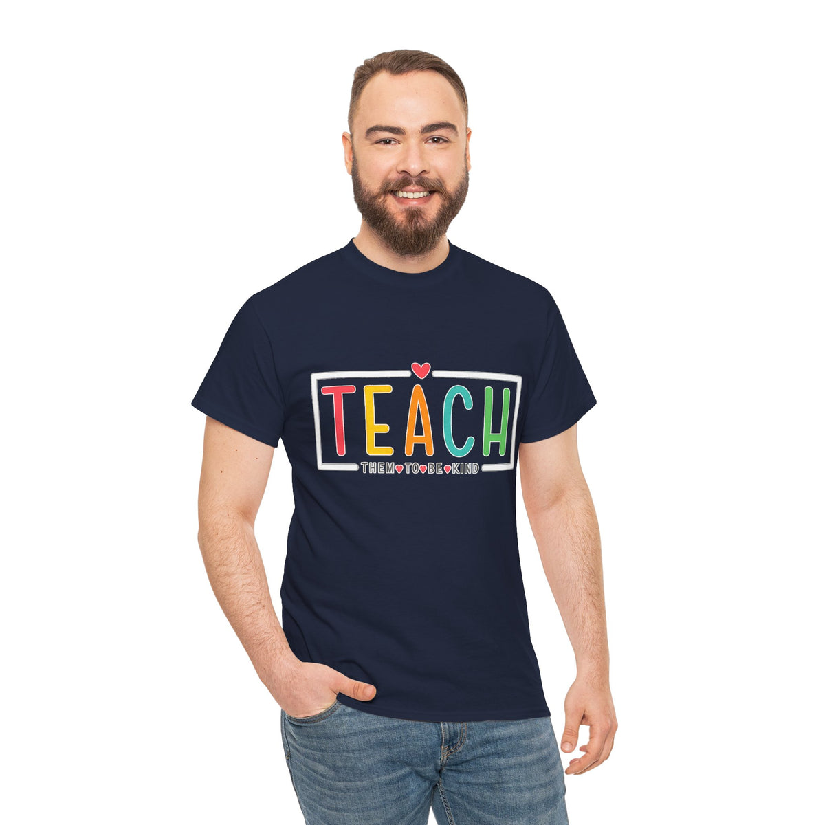 Teach Colorful Heart T-Shirt — Cute Teacher Appreciation Tee