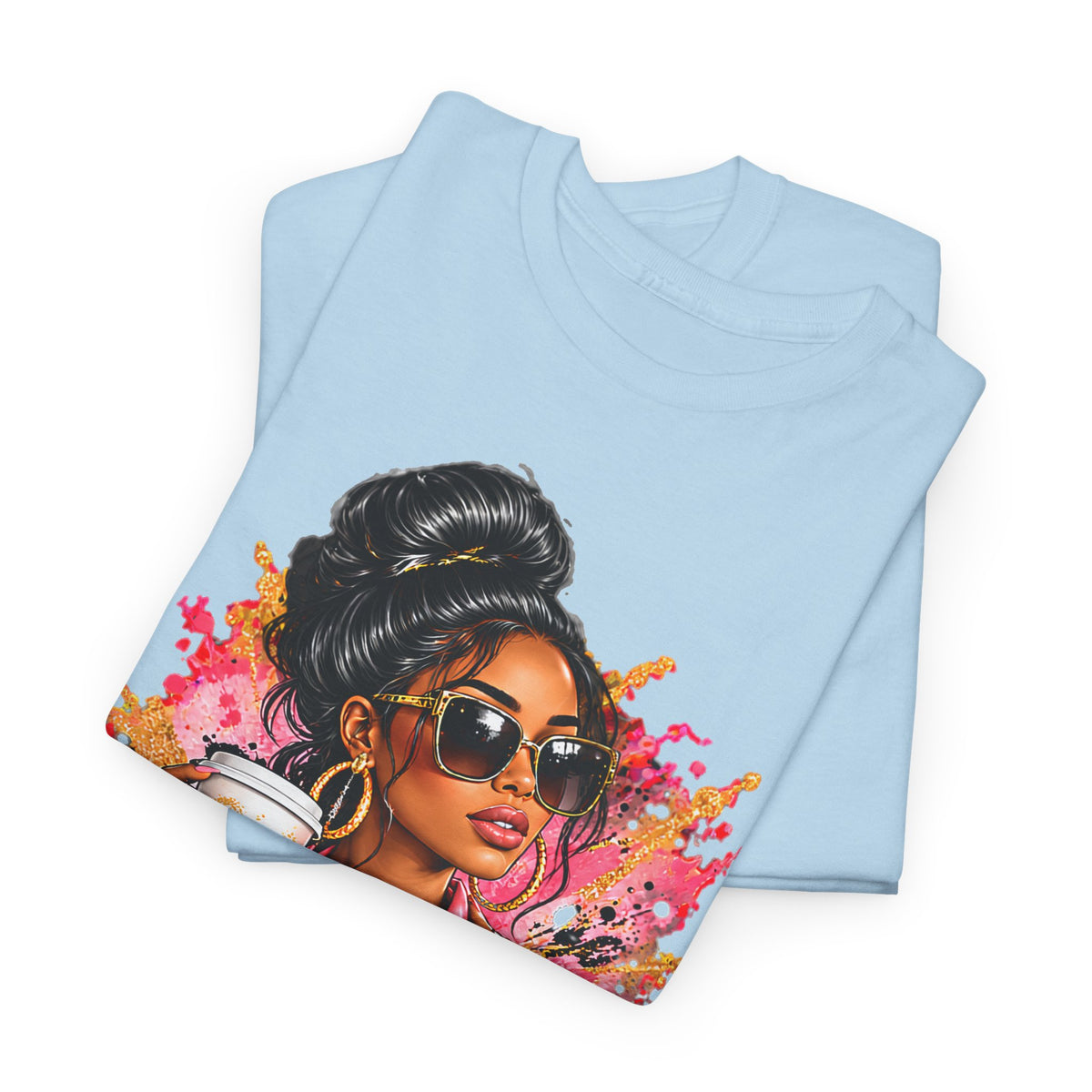 Coffee & Chic Tee Stylish Woman Graphic T-Shirt product mockup
