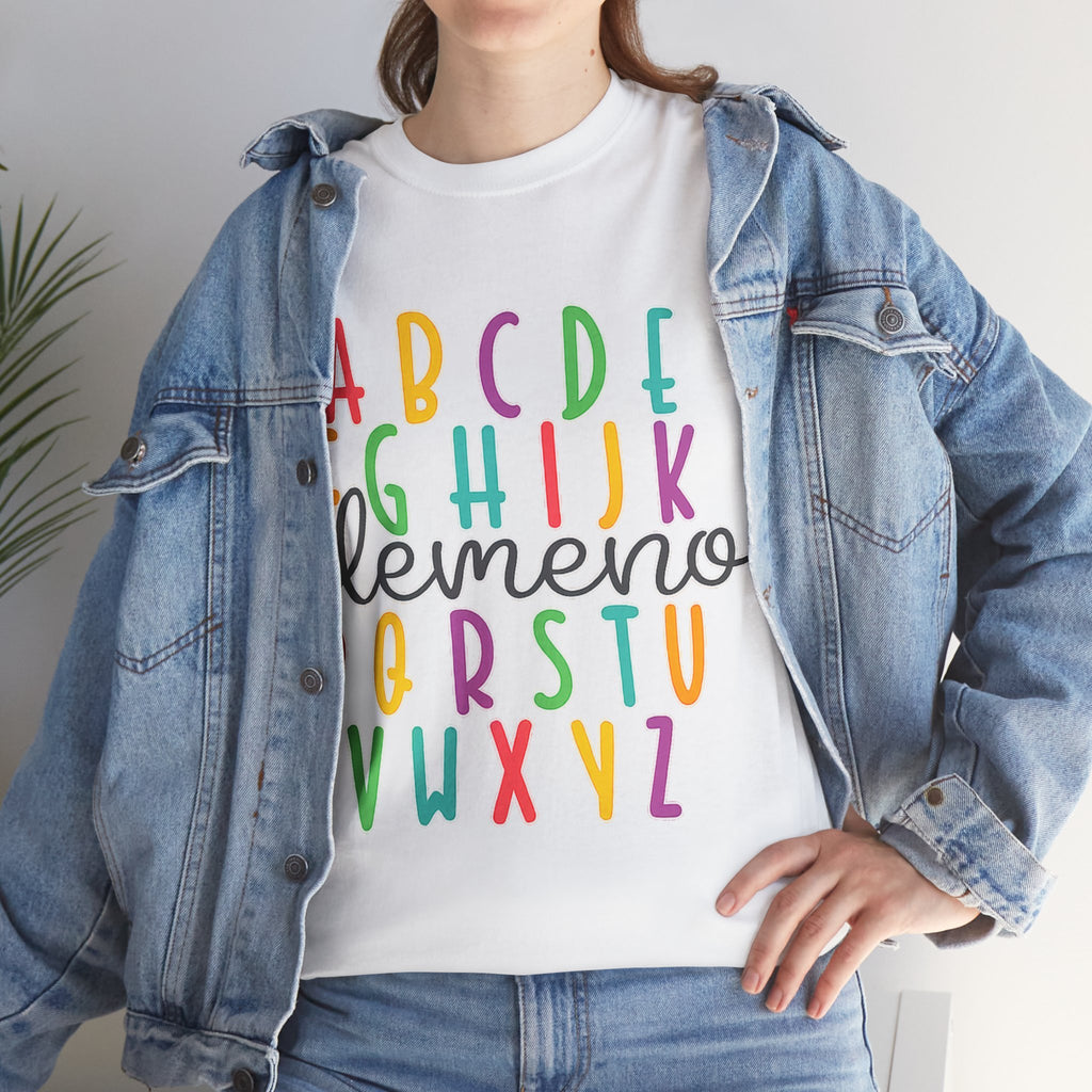 Alphabet Elemeno Kids Tee — Colorful ABCs Shirt for Teachers & Toddlers