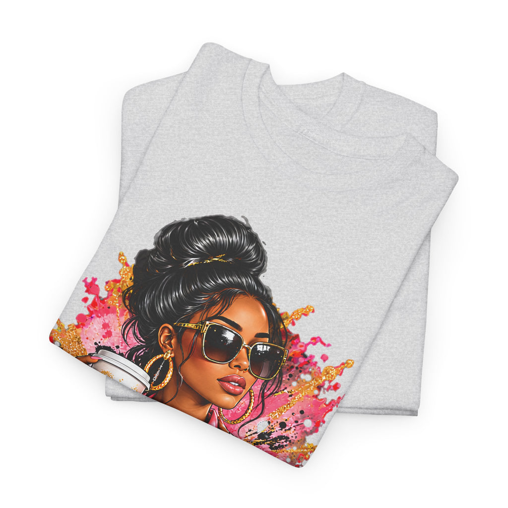 Coffee & Chic Tee Stylish Woman Graphic T-Shirt product mockup