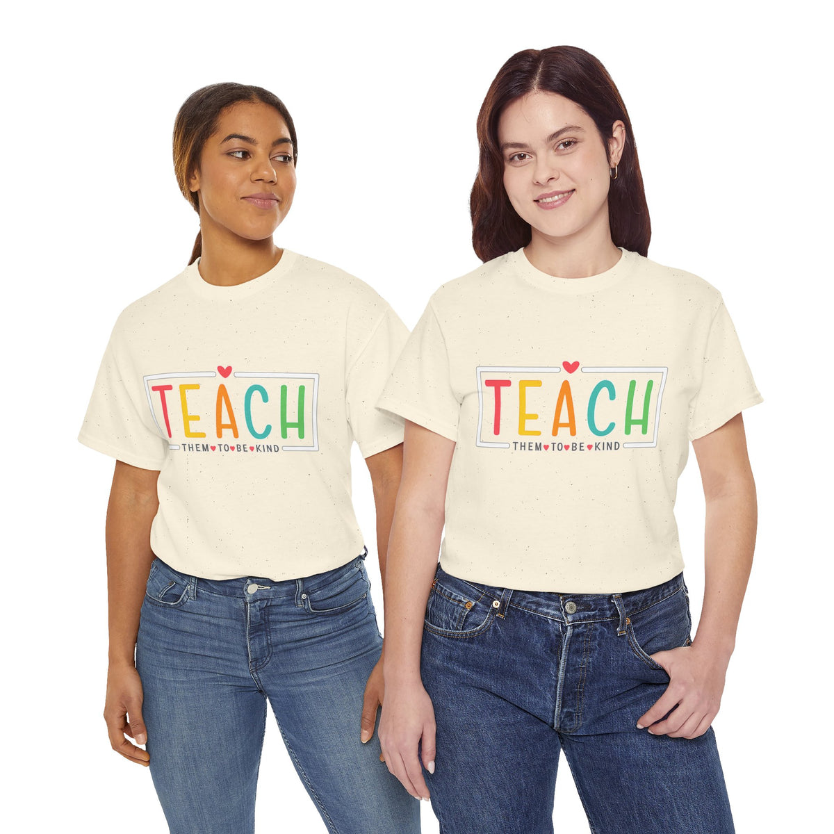 Teach Colorful Heart T-Shirt — Cute Teacher Appreciation Tee