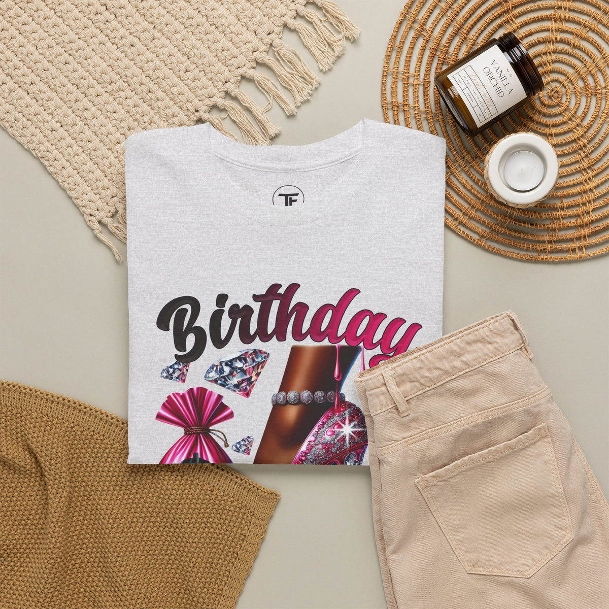 Birthday Queen T-Shirt — Pink High Heel Party Tee