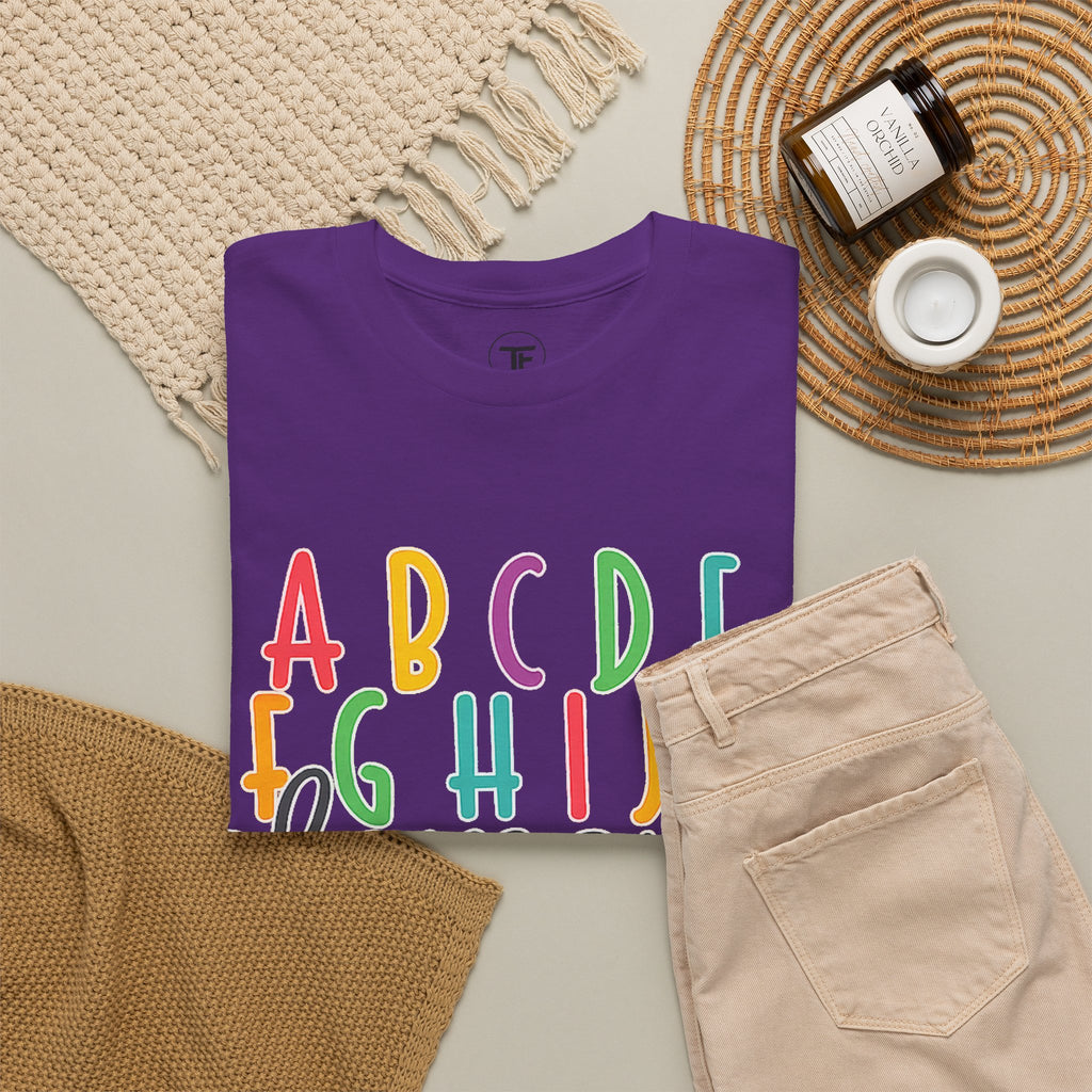 Alphabet Elemeno Kids Tee — Colorful ABCs Shirt for Teachers & Toddlers