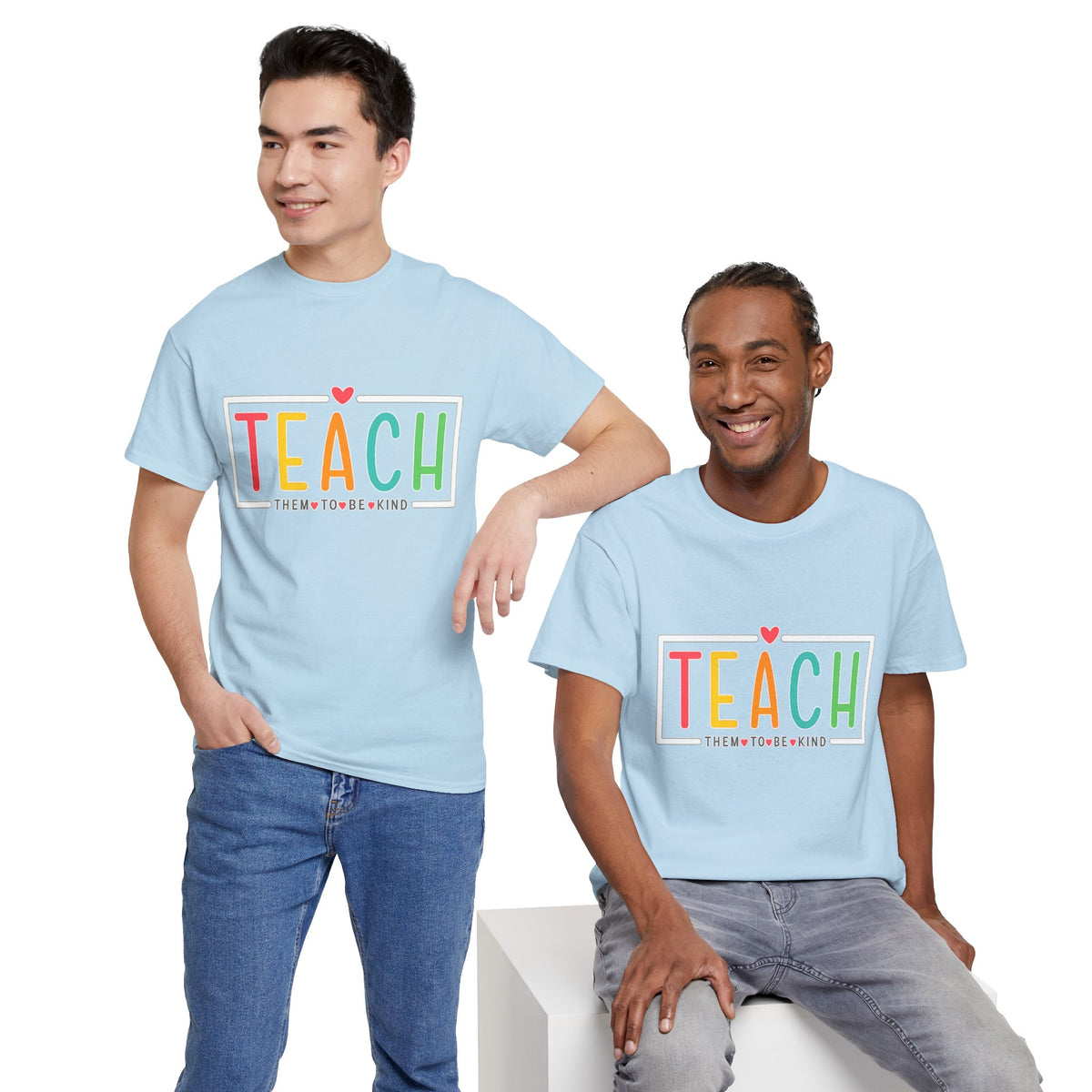 Teach Colorful Heart T-Shirt — Cute Teacher Appreciation Tee