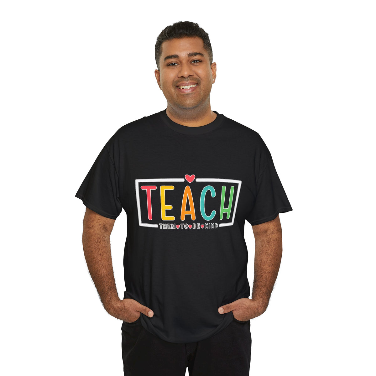 Teach Colorful Heart T-Shirt — Cute Teacher Appreciation Tee