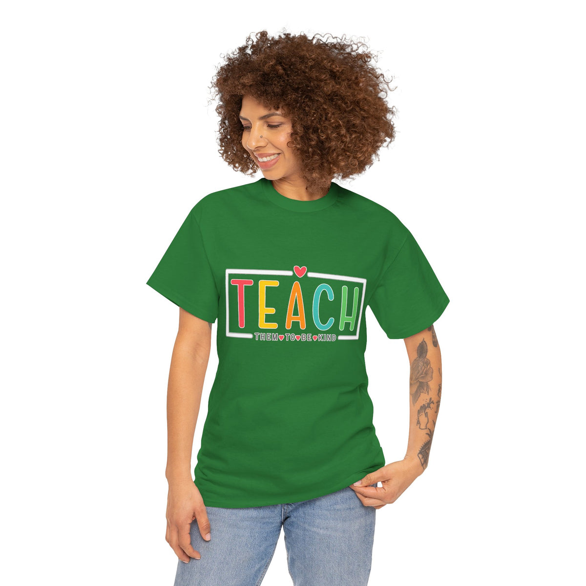 Teach Colorful Heart T-Shirt — Cute Teacher Appreciation Tee