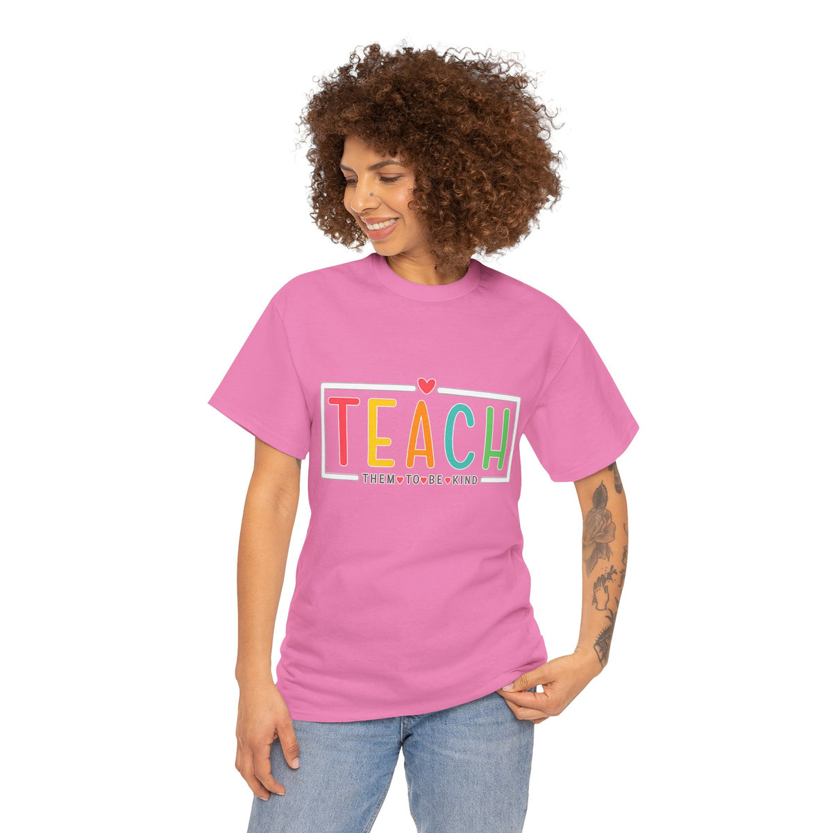 Teach Colorful Heart T-Shirt — Cute Teacher Appreciation Tee