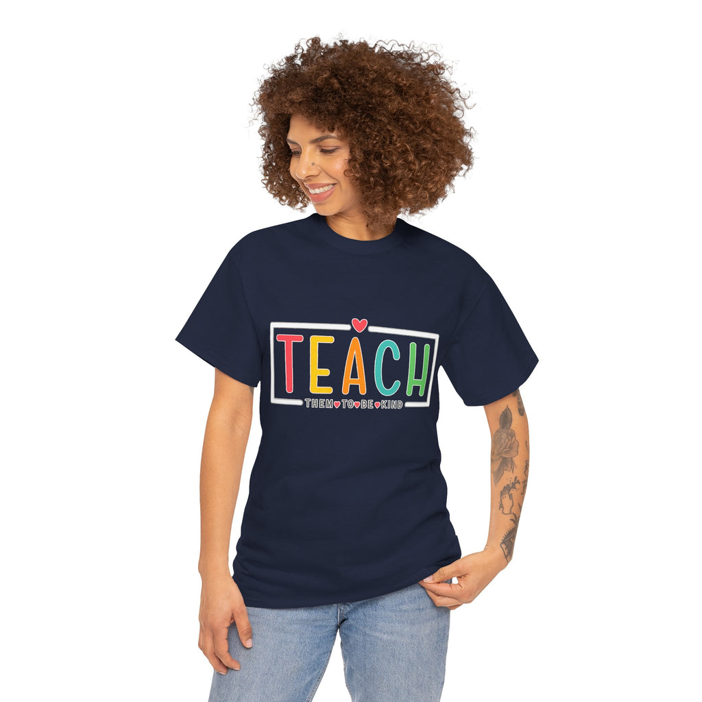 Teach Colorful Heart T-Shirt — Cute Teacher Appreciation Tee