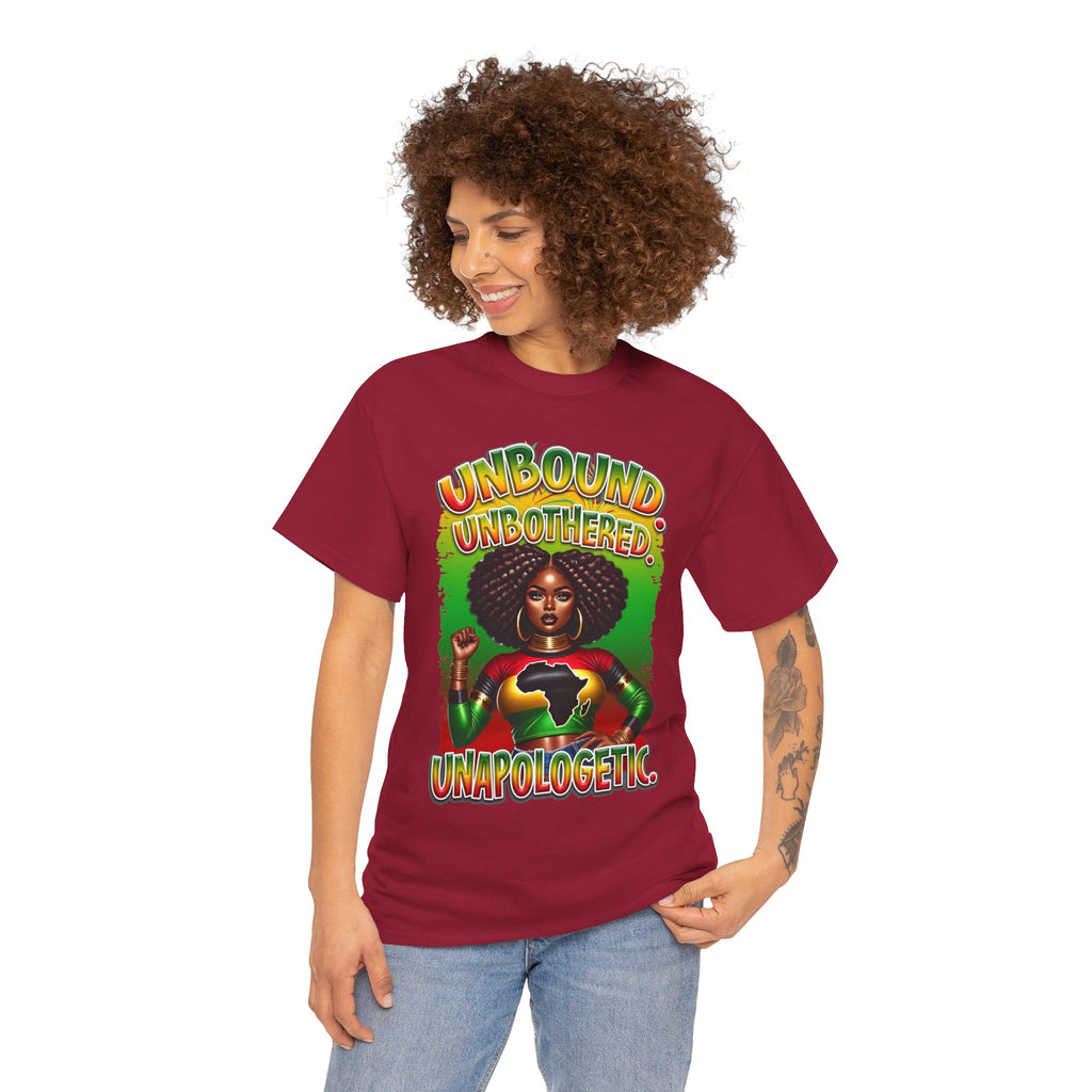 Unbound, Unbothered, Unapologetic Tee — Afrocentric Empowerment Graphic T-Shirt
