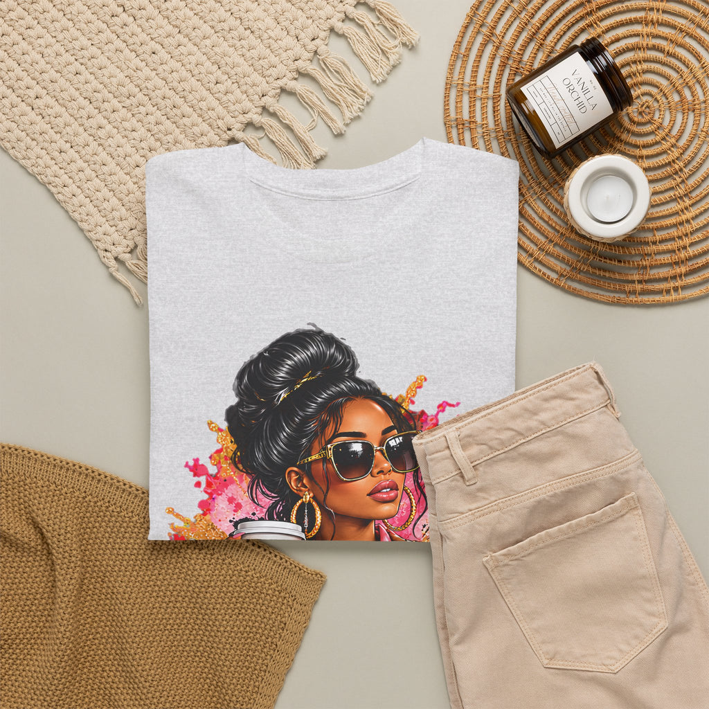 Coffee & Chic Tee Stylish Woman Graphic T-Shirt product mockup