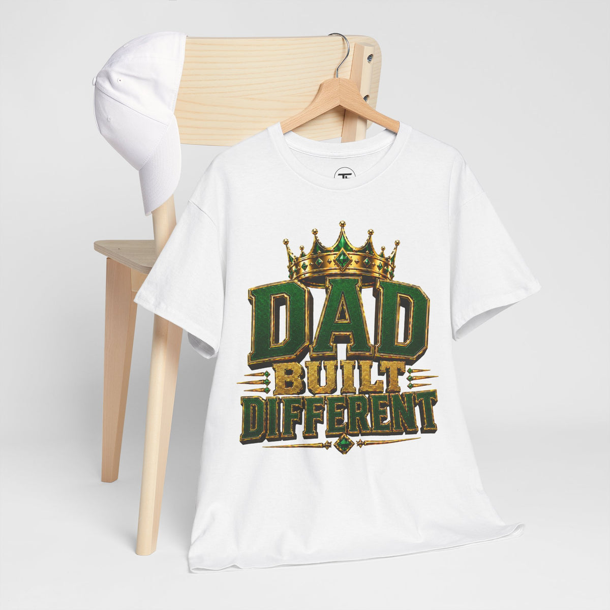 Dad Built Different Father's Day T-shirt with king crown graphic