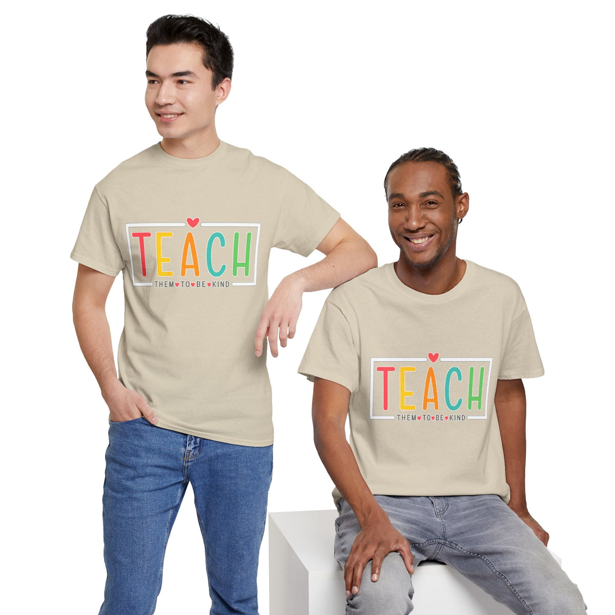 Teach Colorful Heart T-Shirt — Cute Teacher Appreciation Tee
