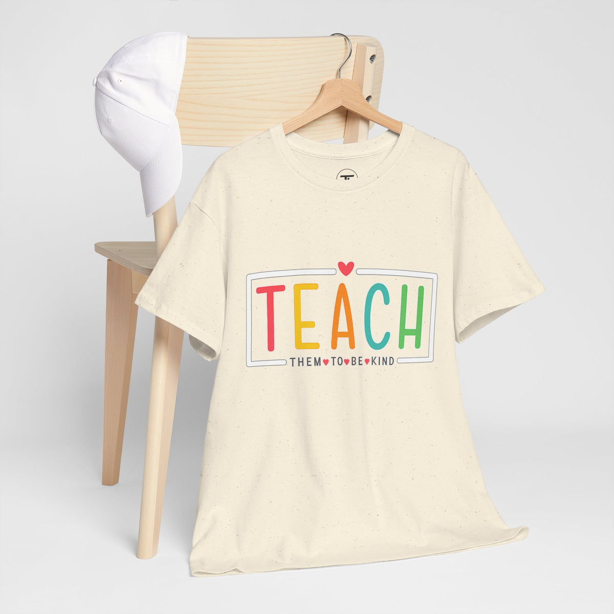 TEACH colorful heart teacher appreciation T-shirt — alternate product mockup
