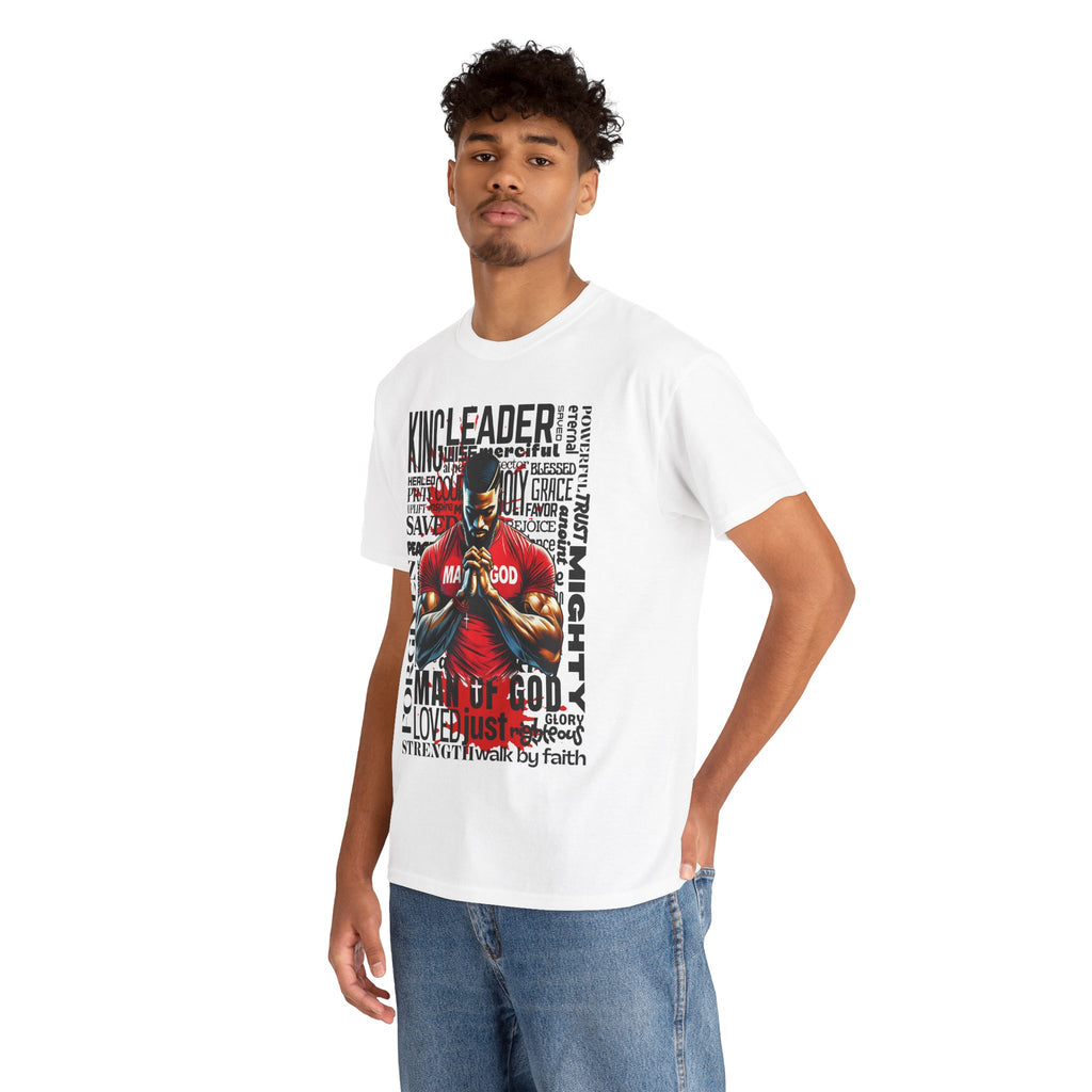 Faith-Inspired Graphic Tee — "Man of God" Prayer Design