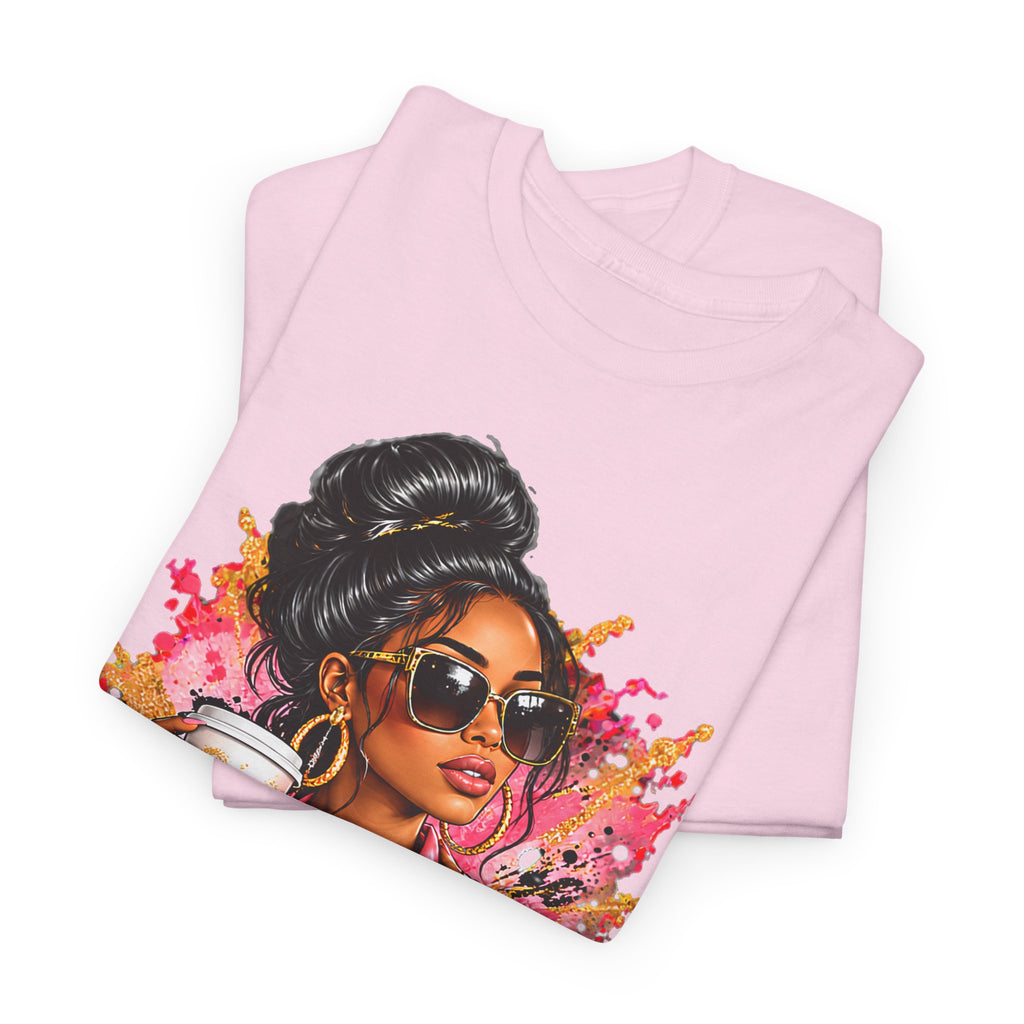 Coffee & Chic Tee Stylish Woman Graphic T-Shirt product mockup
