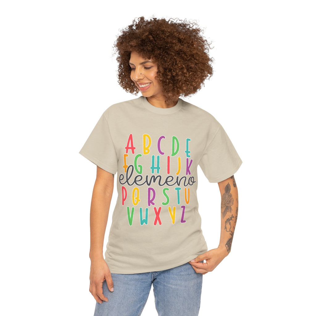 Alphabet Elemeno Kids Tee — Colorful ABCs Shirt for Teachers & Toddlers