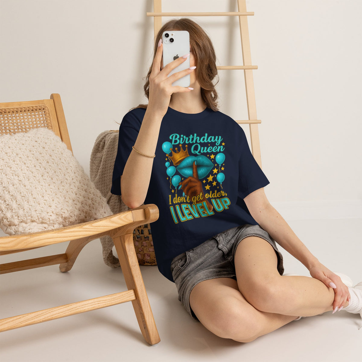 Birthday Queen Tee — “I Don’t Get Older, I Level Up” Birthday Shirt